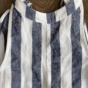 NWT Romper—Linen navy and white Olivaceous size S